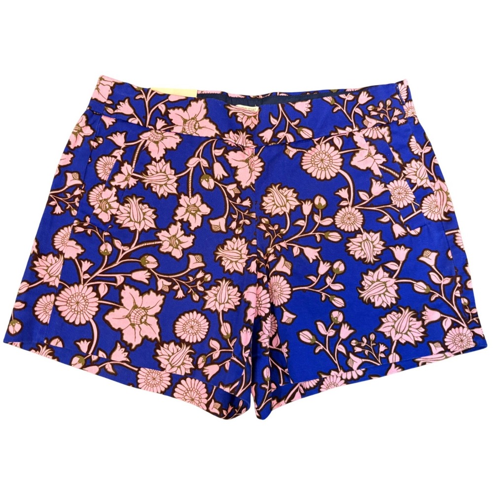 J.Crew Womens Shorts Blue Pink Size 6 City Fit Chino Floral Vacation Resort NWT